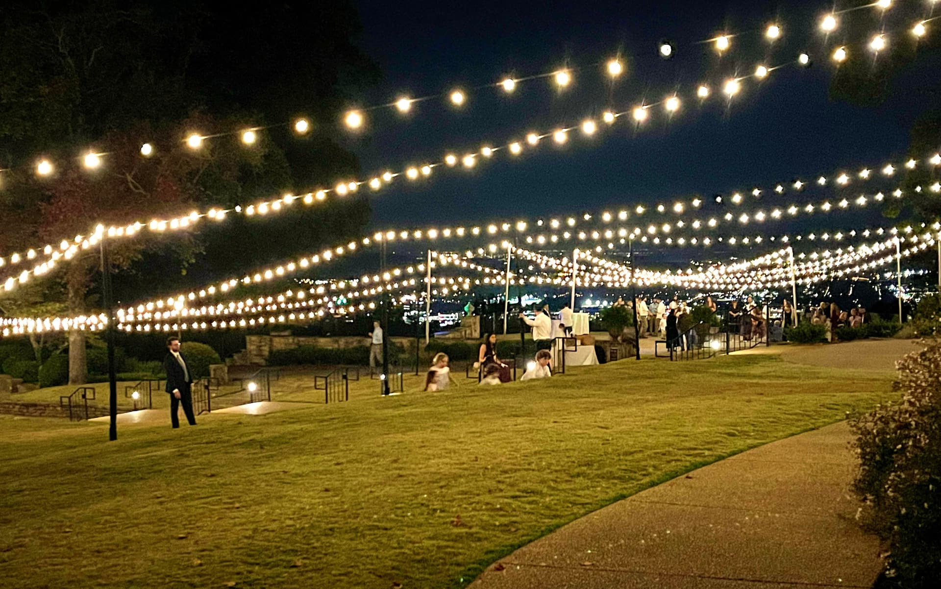 1,000 cafe lights over an outdoor reception — Burritt on the Mountain